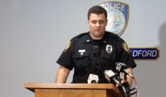 Officer Pietrusinski speaking at the Plant City Police Department.