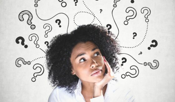 Thoughtful woman, question mark. | Dealing with Fear