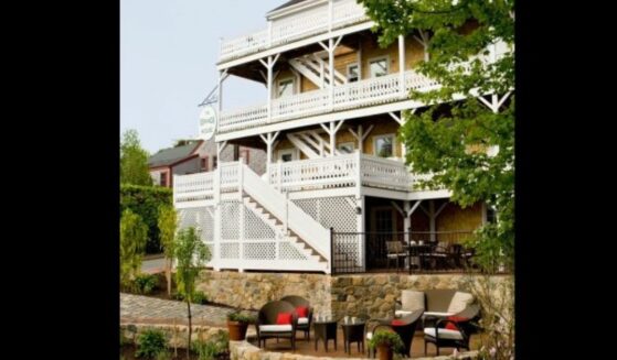 The Veranda House hotel before it caught fire.