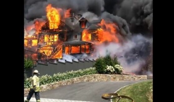 Multi-million dollar home in Hingham engulfed in flames.