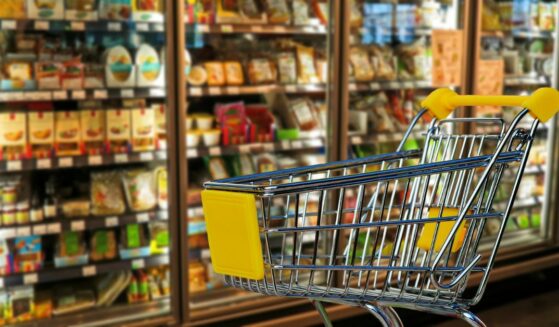 Cart in the grocery