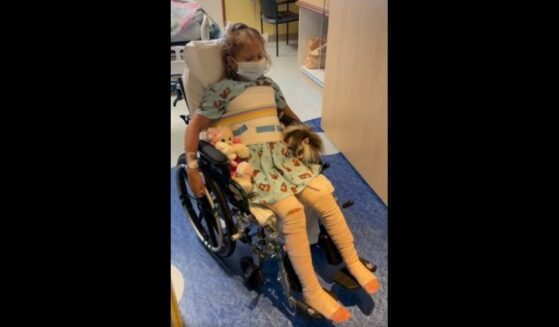 Sarah Faulkner in her new wheelchair.