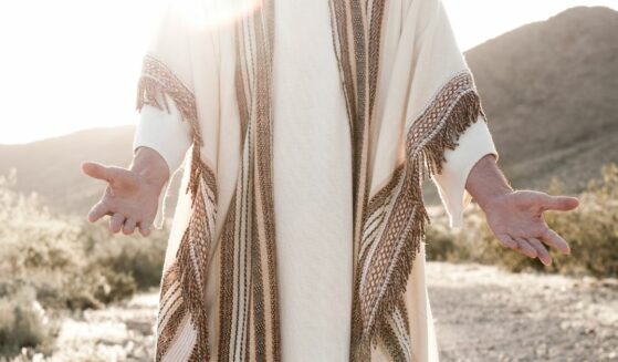 Jesus with open arms.