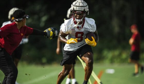 Brian Robinson Jr. on the training field