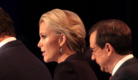 Bret Baier, Megyn Kelly and Chris Wallace speaking at the final Republican Party debate, hosted by Fox News, before the 2016 Iowa caucuses at the Iowa Events Center in Des Moines, Iowa.