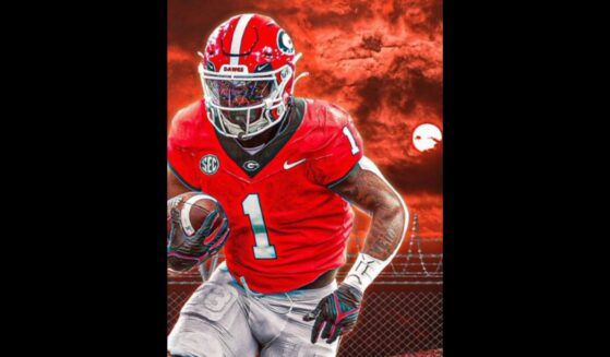 Georgia Bulldogs star transfer RB Trevor Etienne fan poster.