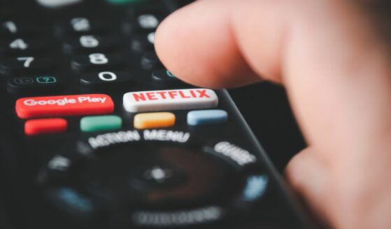 Remote control with Netflix and Google Play buttons