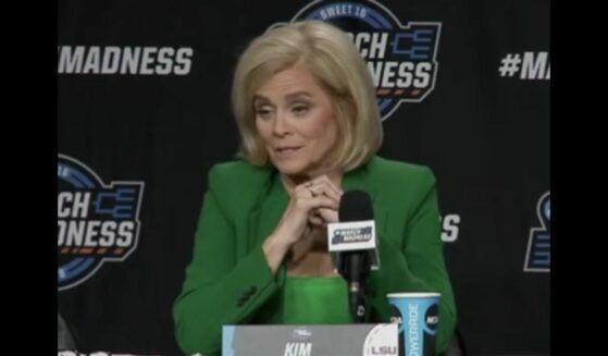 LSU Tigers coach Kim Mulkey during press conference.